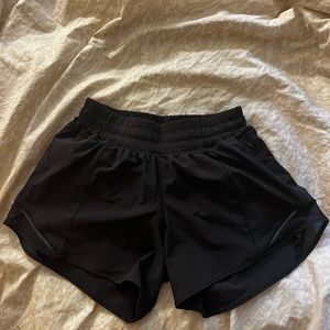 Lululemon track that (5”) and Hotty hot (4”) shorts, size 4